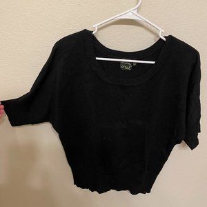 Black Short Dolman Sleeve Sweater - Size Medium